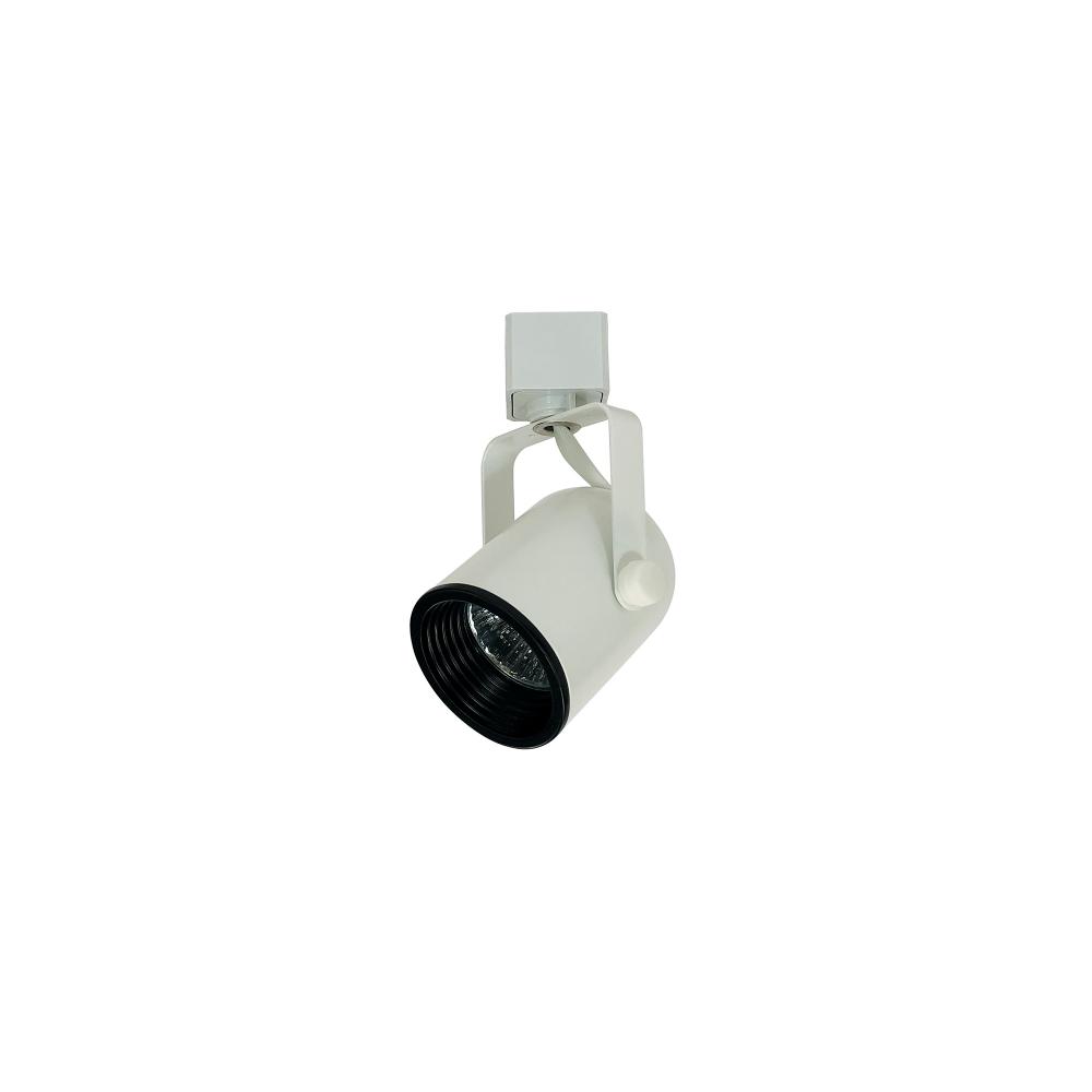 Mini Baffle Round Back Cylinder Track Head, MR16, L-style, White