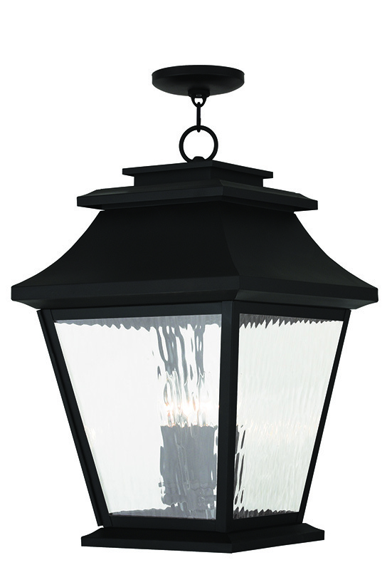 4 Light Black Outdoor Chain Lantern