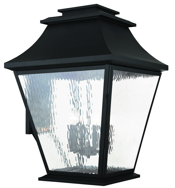 6 Light Black Outdoor Wall Lantern