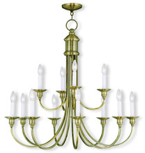 Livex Lighting 5149-01 - 12 Light Antique Brass Chandelier