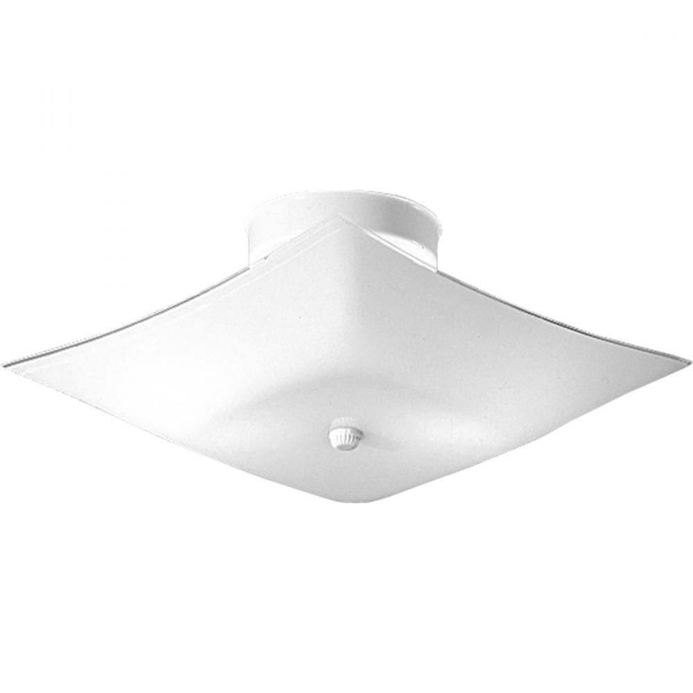 12" Square Glass Two-Light Close-to-Ceiling