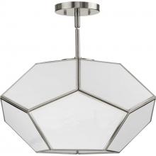 Progress P350261-009 - Latham Collection 18 in. Three-Light Brushed Nickel Contemporary Flush Mount
