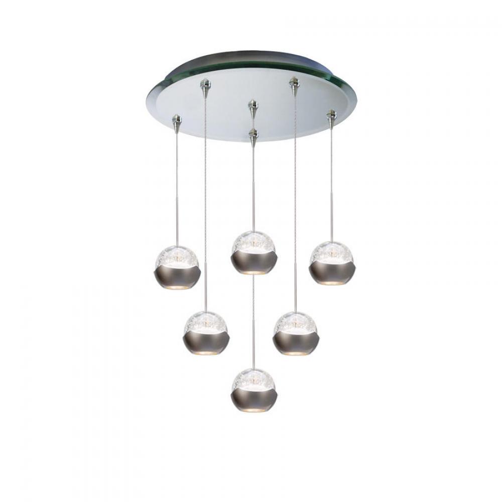 Genesis LED 6 Light Pendant with Mirror Canopy