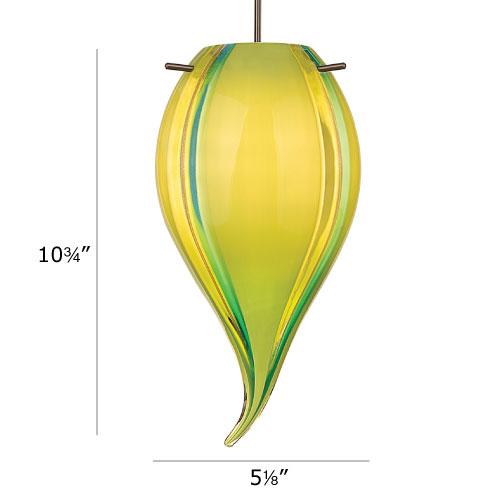 Carnival Monopoint Pendant - Green Shade with Brushed Nickel Socket Set, Canopy Included