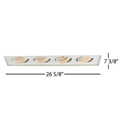 Four Light White Directional Recessed Light