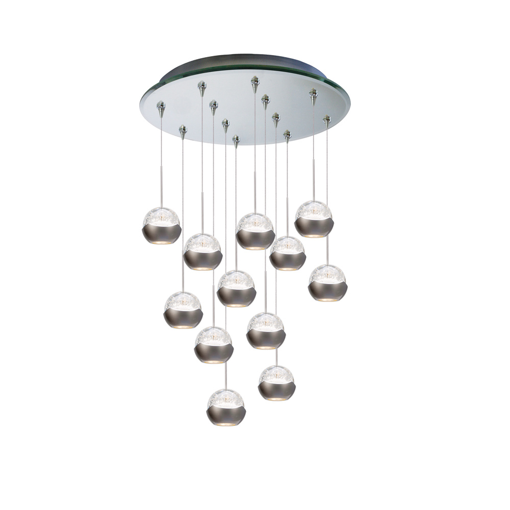 Genesis LED 12 Light Pendant with Mirror Canopy