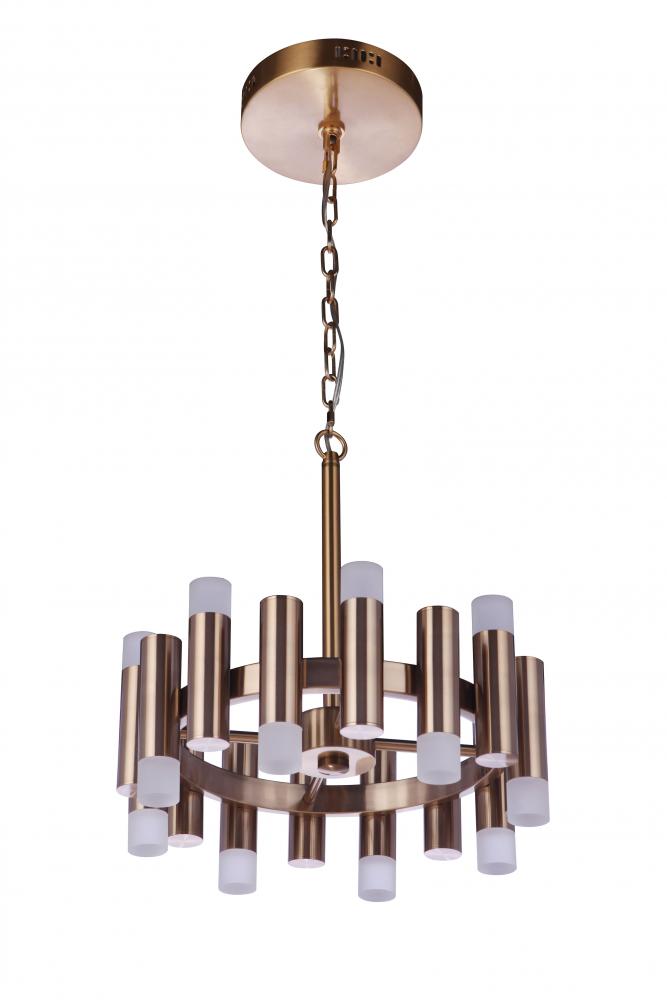 Simple Lux 16 Light LED Chandelier in Satin Brass