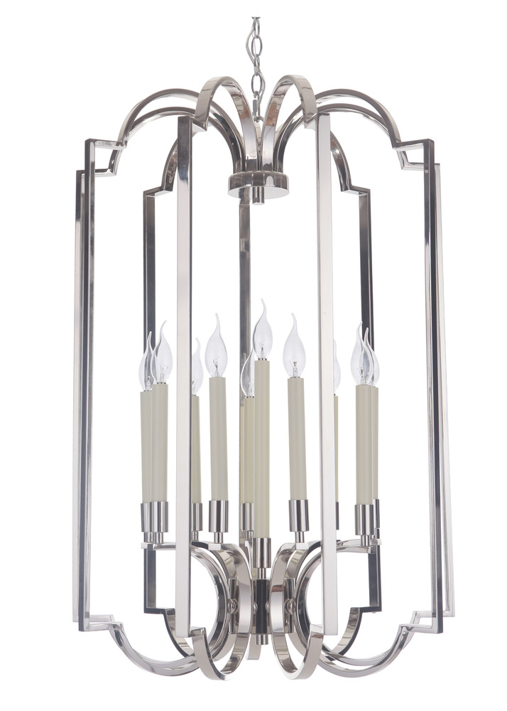 Crescent 10 Light Foyer in Polished Nickel
