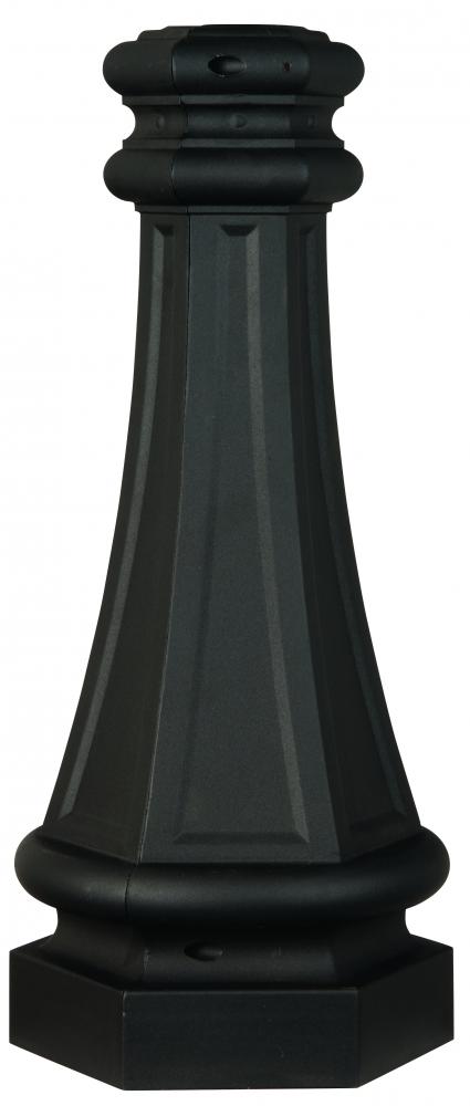 22.5" Fluted Direct Burial Post Wrap in Textured Black