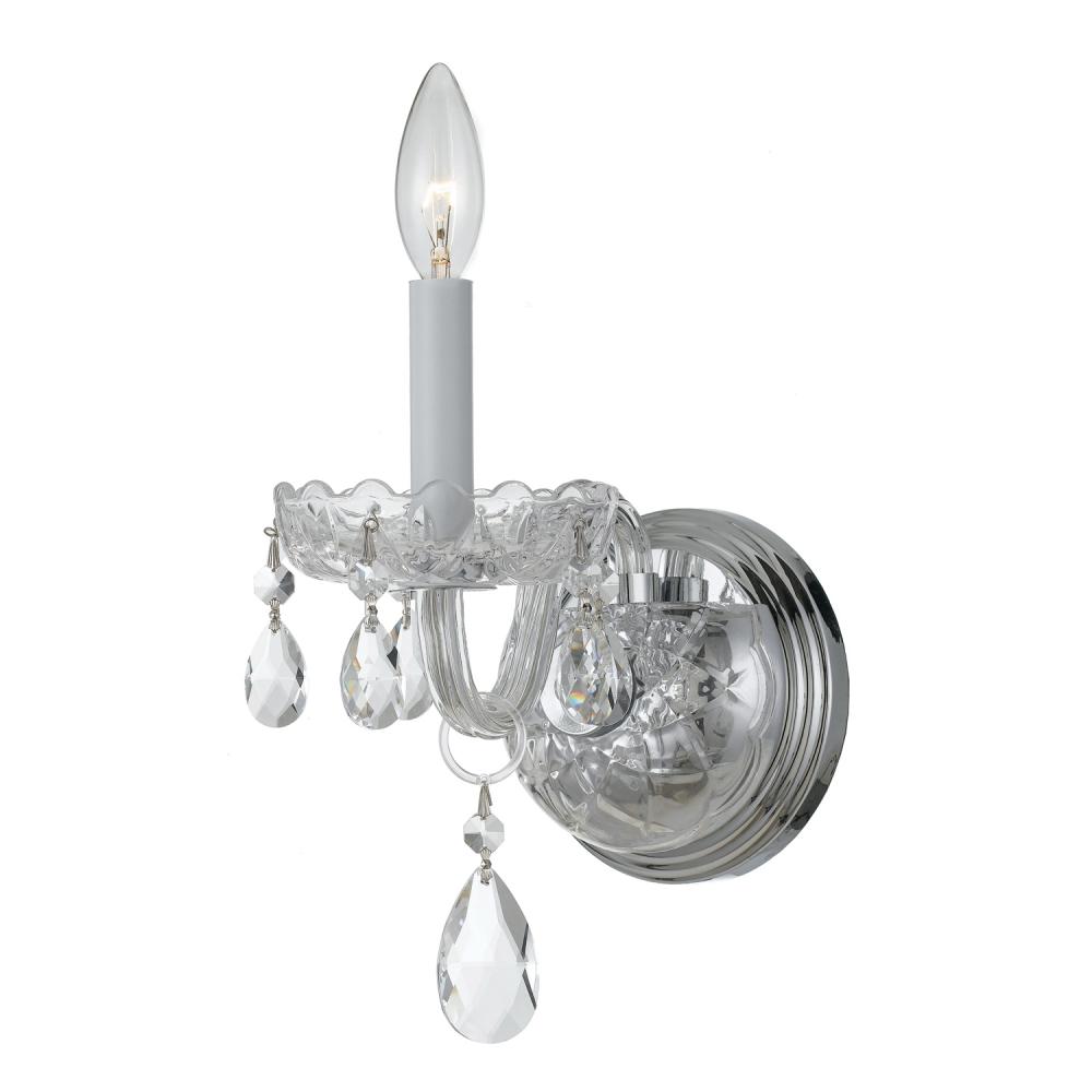 Traditional Crystal 1 Light Spectra Crystal Polished Chrome Sconce