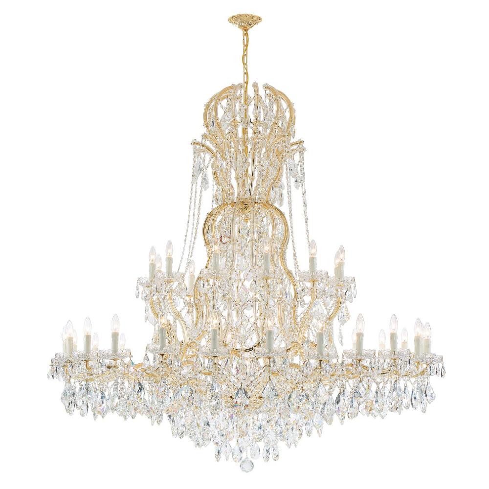 Maria Theresa 37 Light Hand Cut Crystal Gold Chandelier