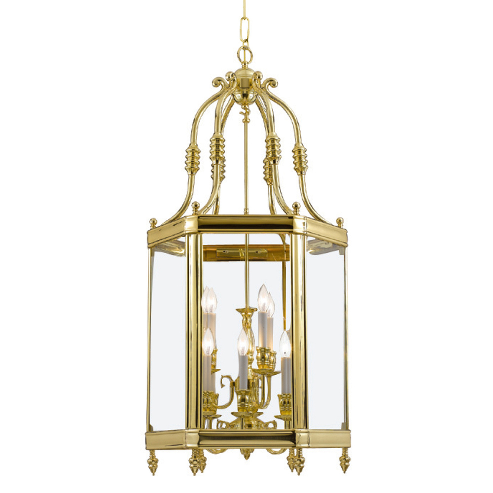 9 Light Polished Brass Historical Lantern