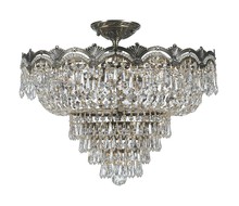 Crystorama 1485-HB-CL-MWP - Majestic 5 Light Hand Cut Crystal Historic Brass Ceiling Mount