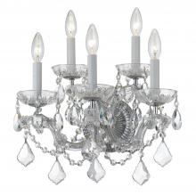 Crystorama 4404-CH-CL-MWP - Maria Theresa 5 Light Hand Cut Crystal Polished Chrome Sconce