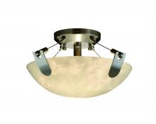 Justice Design Group CLD-9610-35-NCKL-LED2-2000 - 14" LED Semi-Flush Bowl w/ U-Clips
