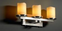 Justice Design Group CNDL-8773-14-AMBR-NCKL-LED3-2100 - Dakota 3-Light Straight-Bar LED Bath Bar