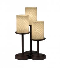 Justice Design Group FSN-8797-10-WEVE-DBRZ-LED3-2100 - Dakota 3-Light LED Table Lamp