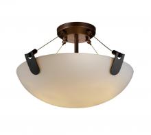 Justice Design Group FSN-9611-35-OPAL-DBRZ-LED3-3000 - 18" LED Semi-Flush Bowl w/ U-Clips