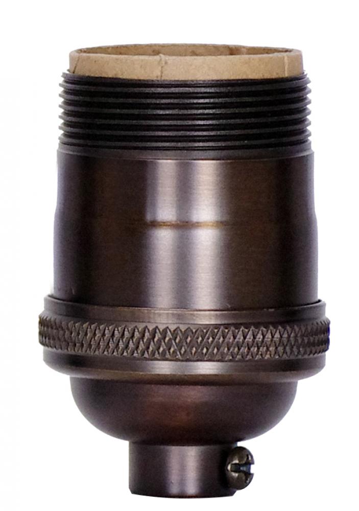 Short Keyless Socket; 1/8 IPS; 4 Piece Stamped Solid Brass; Dark Antique Brass Finish; 660W; 250V;