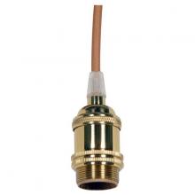Satco Products Inc. 80/2459 - Keyless Lampholder; 4 Piece Stamped Solid Brass; Prewired; 2 Uno Rings; 2 Bushings; Gold Wire;