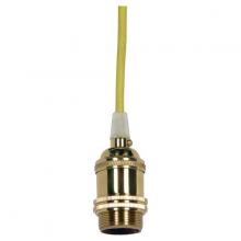 Satco Products Inc. 80/2461 - Medium base lampholder; 4pc. Solid brass; prewired; Uno ring; 10ft. 18/2 SVT Lemon Cord; Polished