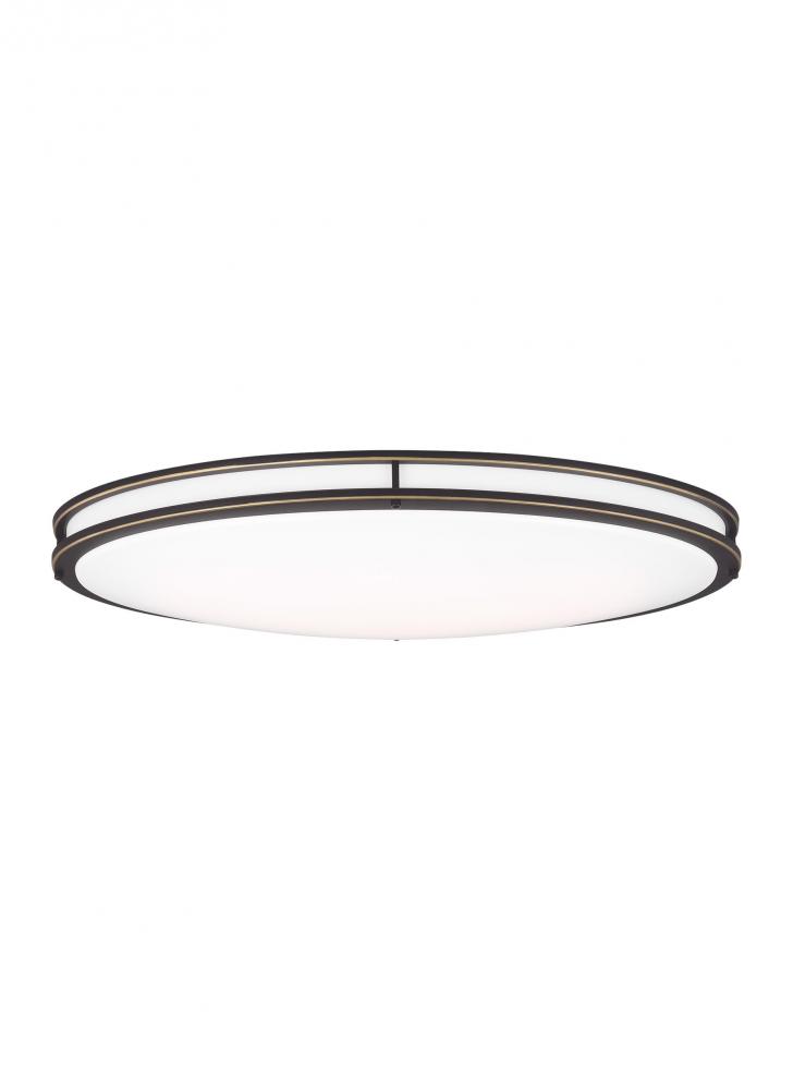 Mahone traditional dimmable indoor large LED oval 1-light flush mount ceiling fixture in an antique