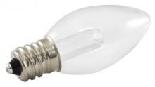 American Lighting PC7-E12-WH - PREM LED C7 LAMP,TRANSPARENT GLASS,0.5W,120V,E12,5500K WH, Box of 25