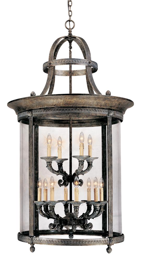 Chatham Collection 12-Light French Bronze Outdoor Hanging Mount Country Influence Foyer Lantern