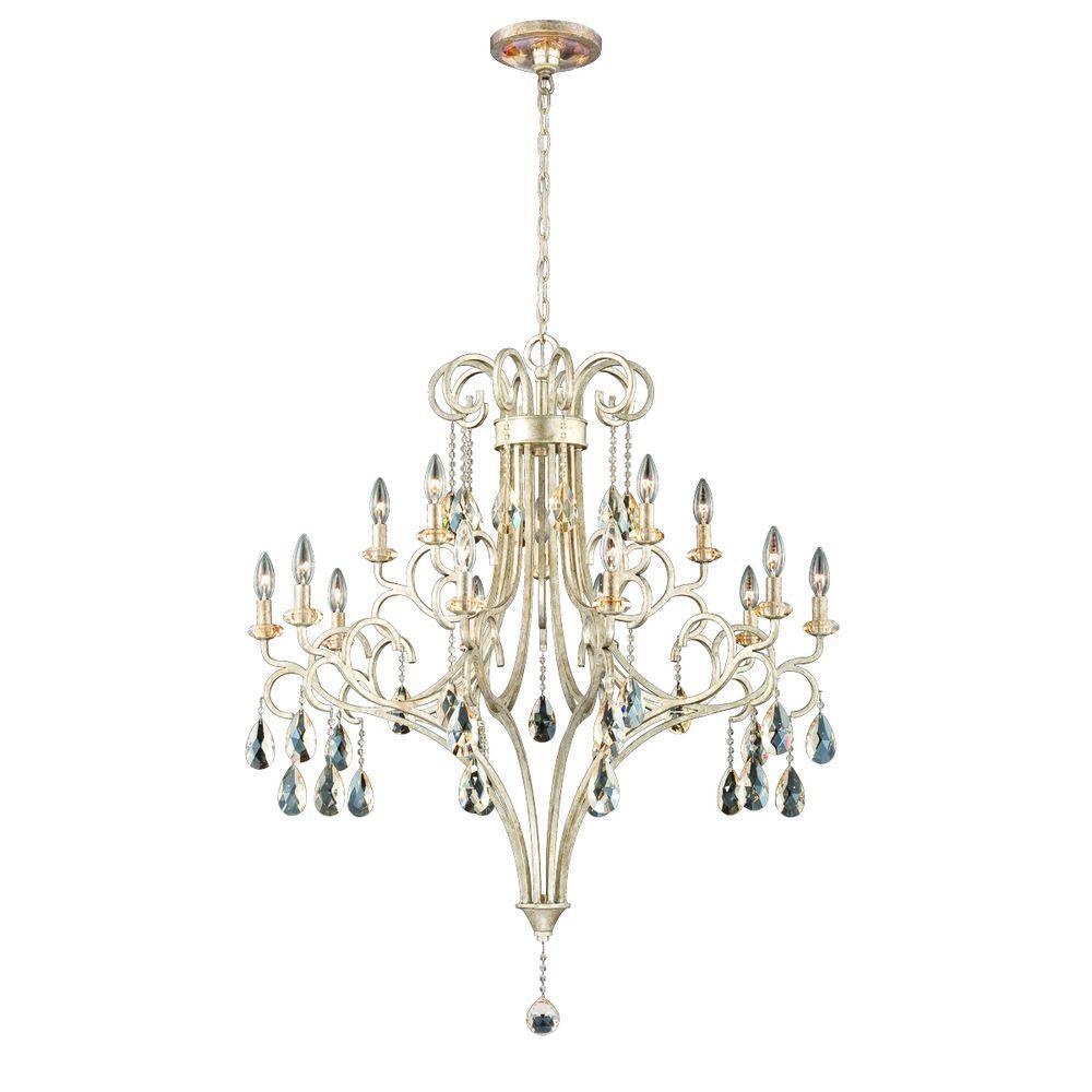 Caruso Collection 15-Light Silver Chandelier