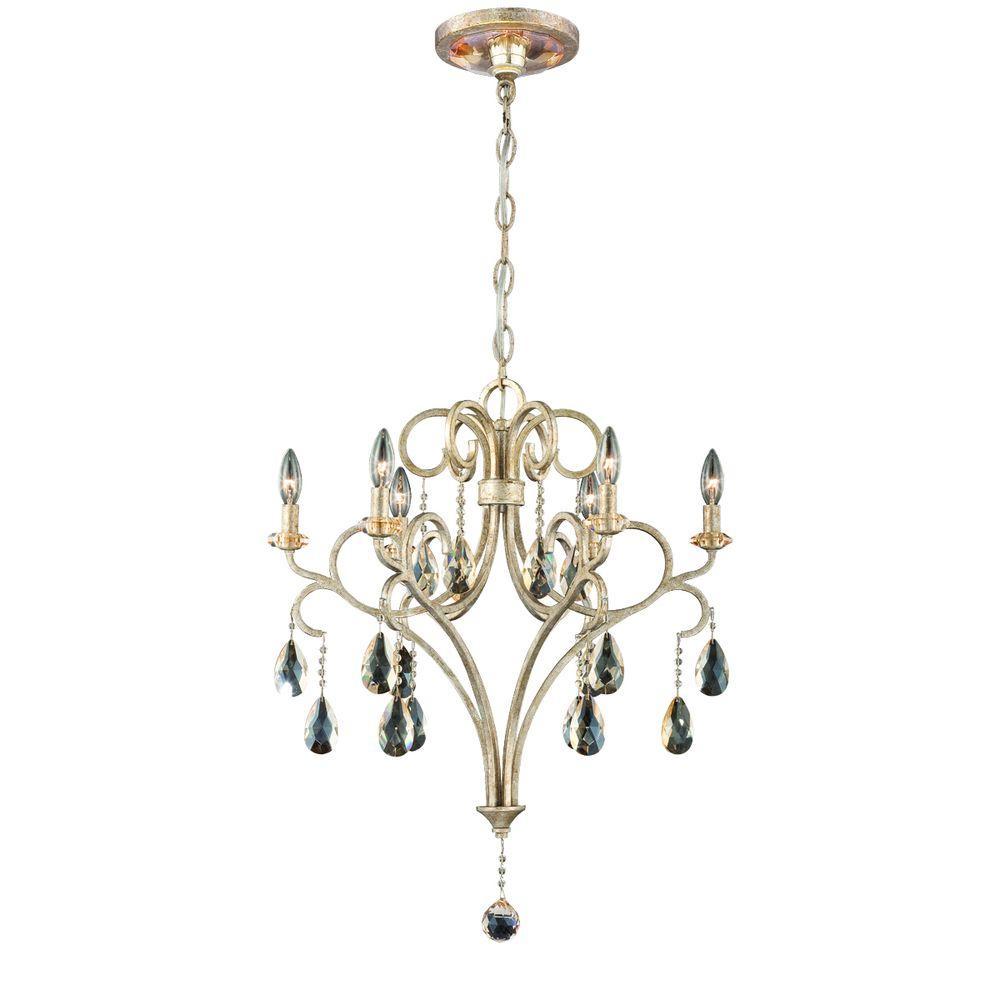 Caruso Collection 6-Light Silver Chandelier
