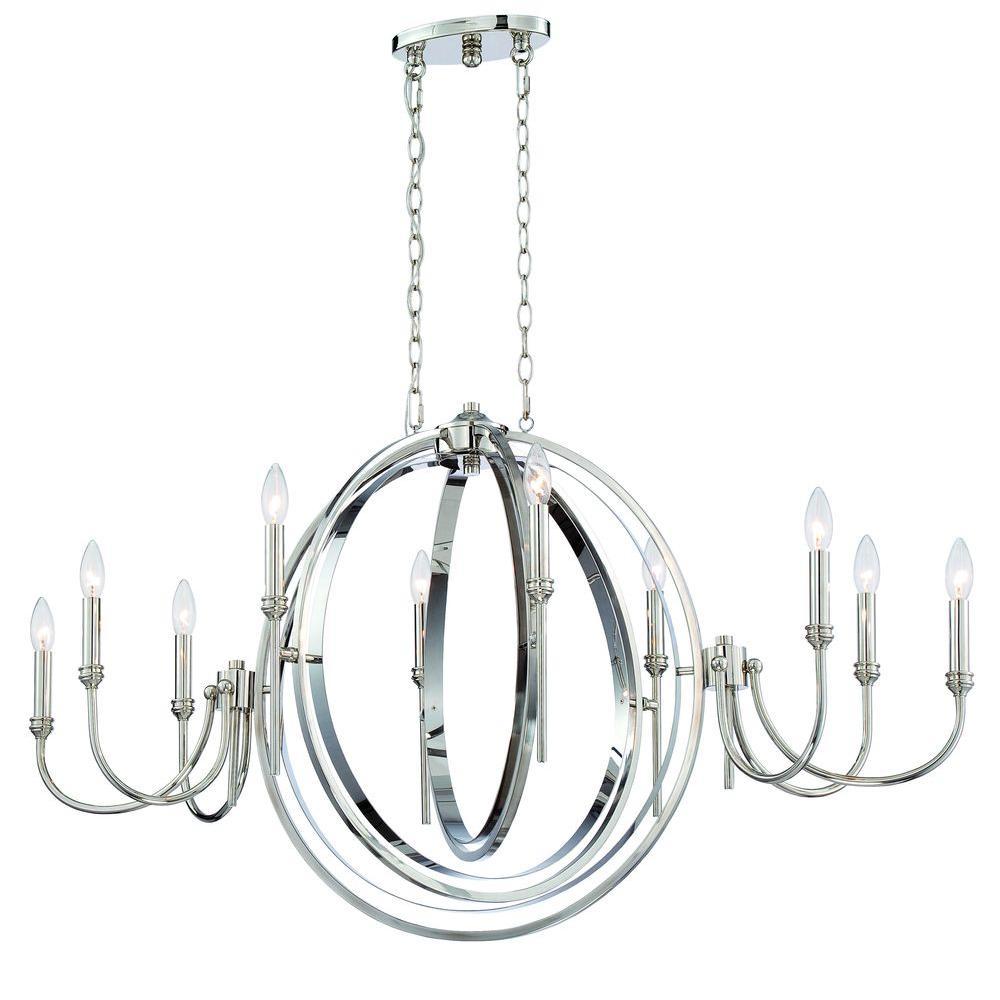 Rondure Collection 10-Light Polished Nickel Chandelier