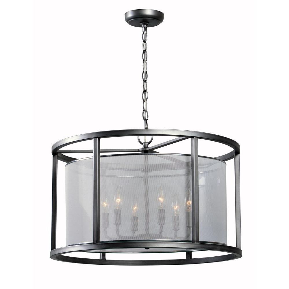 Aria Collection 6-Light Brushed Nickel Indoor Pendant