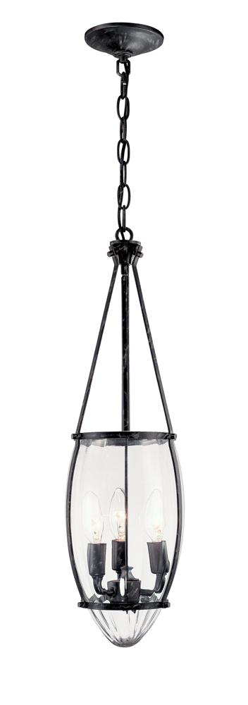 Crystal Elegance Collection 3-Light Natural Iron Hanging Pendant