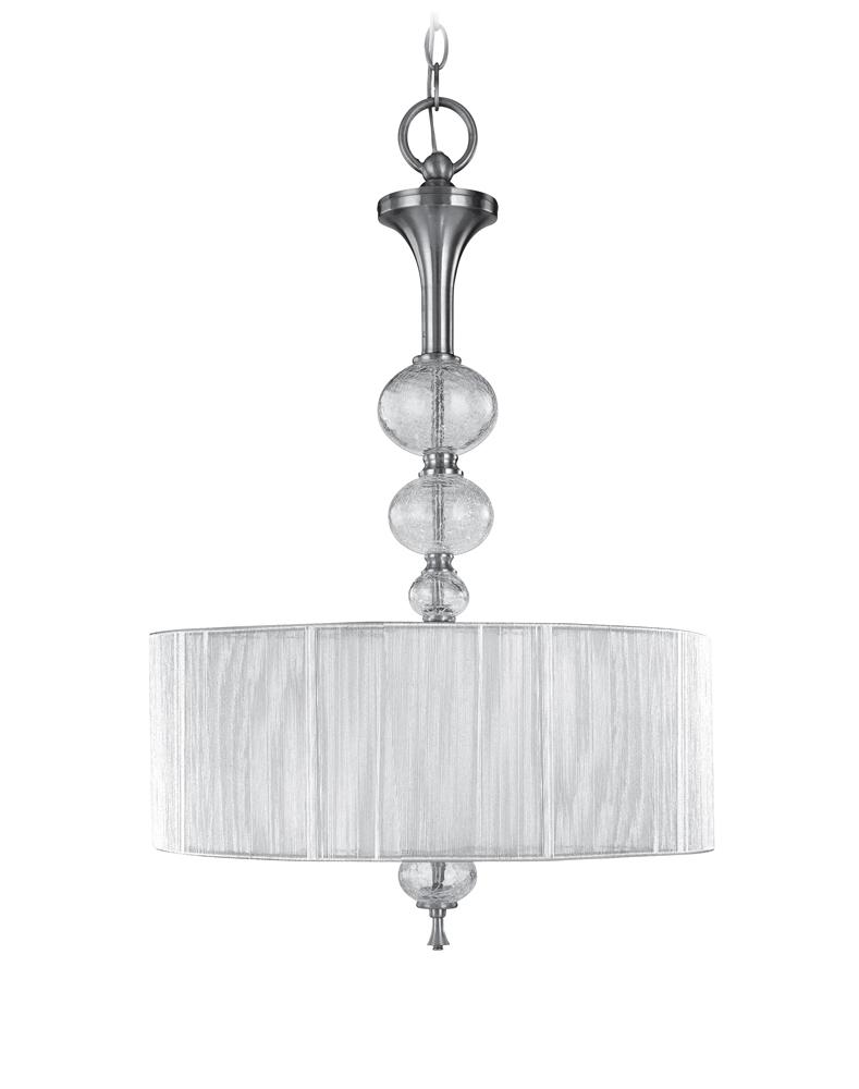 Bayonne Collection 3-Light Brushed Nickel Inverted Hanging Pendant