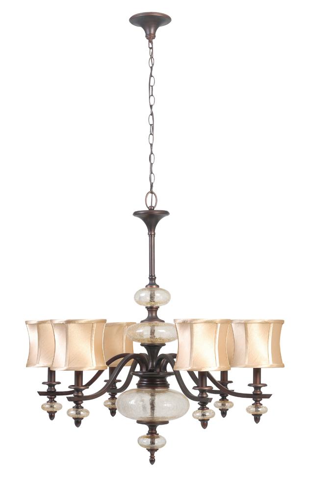Chambord Collection 6-Light Weathered Copper Hanging Chandelier