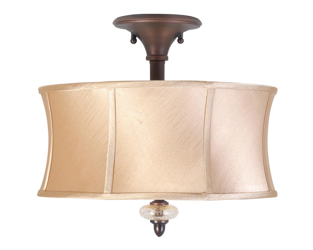 Chambord Collection 3-Light Weathered Copper Ceiling Semi-Flush Mount Light Fixture