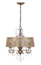World Imports WI194390 - Belle Marie Collection 3-Light Antique Gold Hanging Chandelier