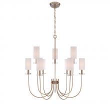 World Imports WI973711 - Monroe Collection 9-Light Satin Gold Chandelier