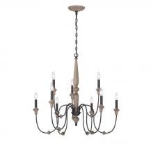 World Imports WI974142 - Capra Collection 9-Light Rust Chandelier with Distressed Ivory Accents