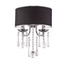 World Imports WI975008 - Elton Collection 2-Light Chrome Sconce with Black Shade