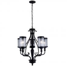 World Imports WI976188 - Estella Collection 5-Light Oil-Rubbed Bronze Chandelier with Clear Seeded Glass Shades