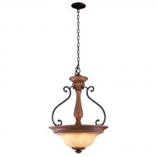 World Imports WI978090 - Elysia Collection 3-Light Antiqued Gold Pendant with Elegant Iridescent Amber Glass Shade