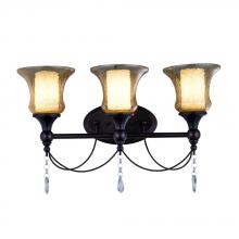 World Imports WI976988 - Ethelyn Collection 3-Light Oil Rubbed Bronze Vanity Light with Old World Glass Shades