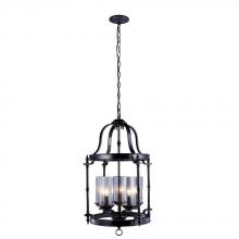 World Imports WI978317 - Tresor Collection 5-Light Antiqued Pewter Pendant with Elegant Clear Seeded Glass Shades