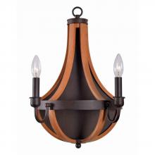 World Imports WI306942 - Taylor Collection 2-Light Rust/Wood Indoor Wall Sconce