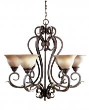 World Imports WI262424 - WI Olympus Tradition 6-Light Crackled Bronze with Silver Chandelier