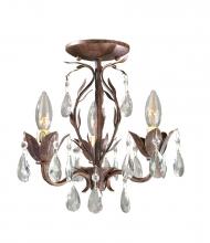 World Imports WI8102362 - Bijoux Collection 3-Light Semi-Flush Weathered Bronze Convertible Chandelier