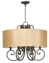 World Imports WI352629 - Rue Maison 6-Light Iron and Euro Bronze Chandelier with Shades
