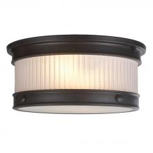 World Imports WI60987 - 2-Light Oil-Rubbed Bronze Flushmount with Ribbed Glass Shade