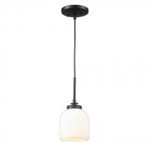 World Imports WI61004 - 1-Light Oil-Rubbed Bronze Mini Pendant with White Frosted Glass Shade